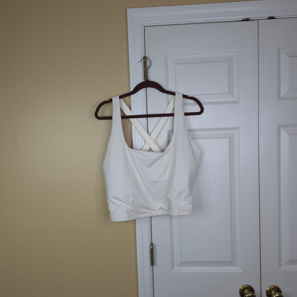 Old Navy Light Support PowerChill Cross-Back Longline Sports Bra Cream Size 1X